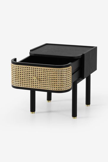 Black online rattan bedside