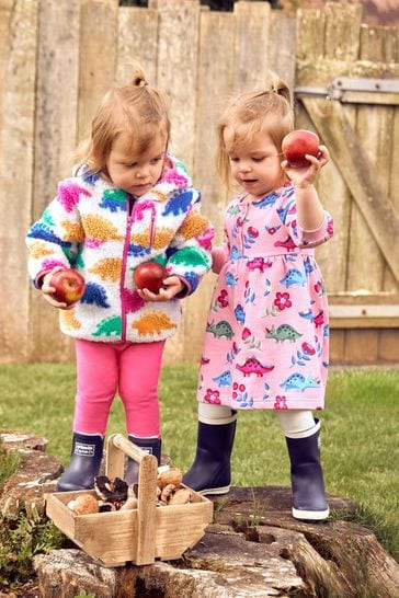 Buy JoJo Maman B b Pink Girls Dino Button Front Sweat Dress from