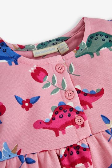 Buy JoJo Maman Bebe Pink Girls Dino Button Front Sweat Dress from Next Netherlands