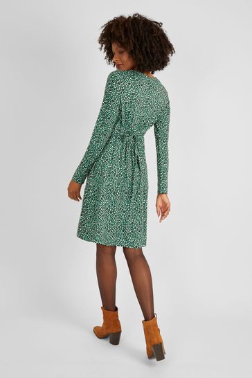 JoJo Maman B b Green Animal Print Maternity Nursing Dress