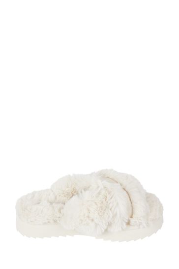 Buy Tommy Hilfiger Furry Home White Slippers from Next Ireland