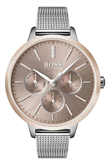 BOSS Symphony Stainless Steel Mesh Silver Strap Watch