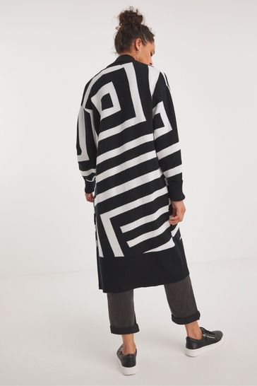 Buy JD Williams Black Graphic Collar Detail Coatigan from Next Ireland