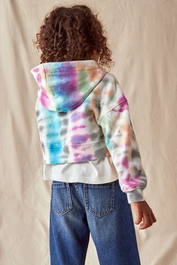Tie dye crop 2025 hoodie