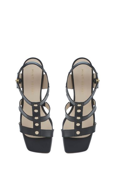 Buy Mint Velvet Black Lexi Studded Block Heels from Next Luxembourg