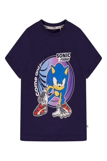 Brand Threads Blue Sonic Prime Boys Graphic T-Shirt