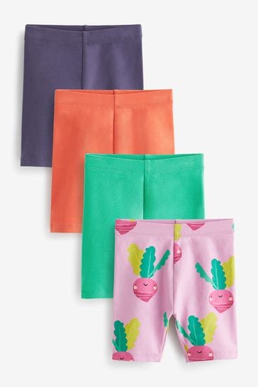 Green Vegetable Cycle Shorts 4 Pack (3mths-7yrs)