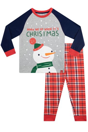 Harry Bear Grey Kids Snowman Pyjamas