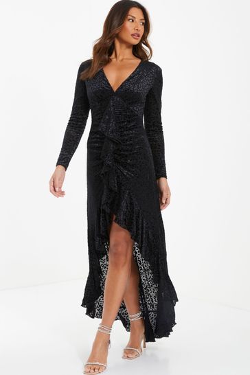 Quiz lace dip hem maxi dress outlet