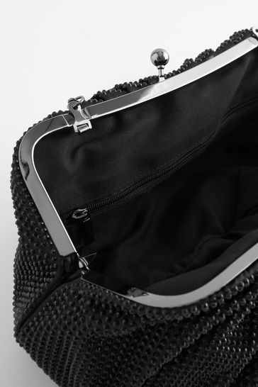 Black sparkly clutch bag online