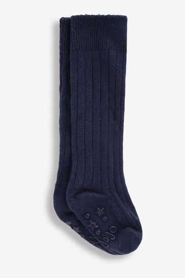 Pack de 2-calcetines de canalé largos azul marino de Jojo Maman Bébé