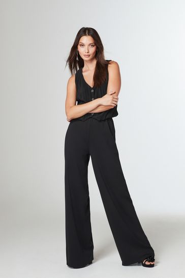 Black Tailored Plisse Waistcoat