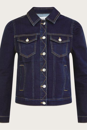 Monsoon Blue Dora Puff Sleeve Denim Jacket with Sustainable Cotton
