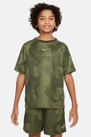 Nike Khaki Green Multi Dri-FIT ShortSleeve Top