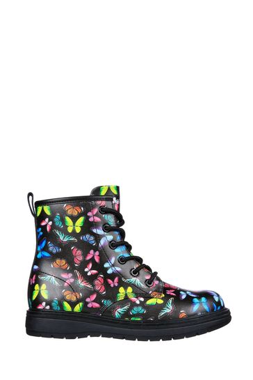 Skechers Black Girls Gravlen Butterfly Squad Boots