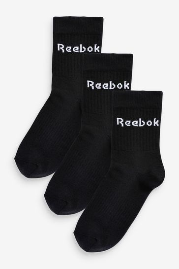 Reebok Active Core Black Crew Socks 3 Pack
