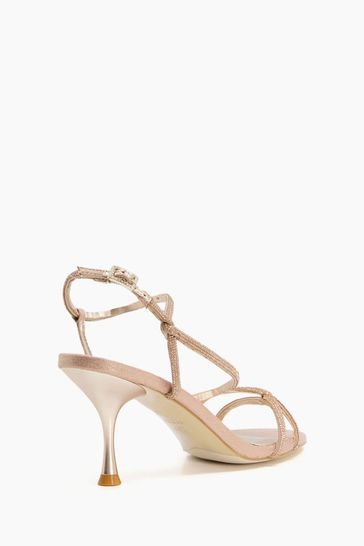 Dune gold strappy sandals clearance
