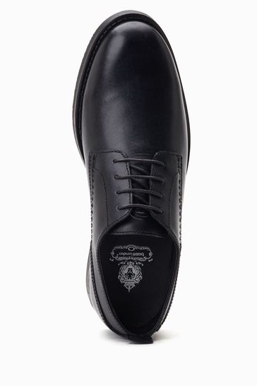 Base London Newman Lace Up Derby Black Shoes