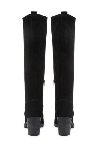 Ladies black suede knee high boots discount