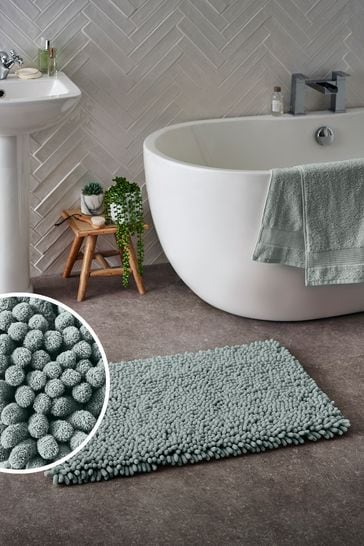 Sage Green Super Plush Bath Bobble Mat