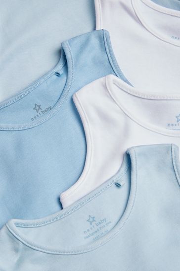 Buy Blue Baby 5 Pack Vest Bodysuits from Next USA