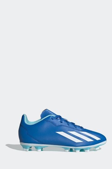 adidas Blue/White Sport Performance Kids X Crazyfast.4 Flexible Ground Football Boots