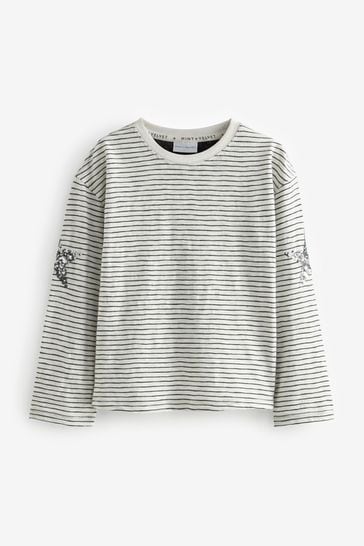 Mint Velvet Grey Stripe T-Shirt