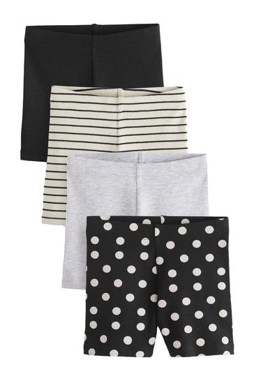 Monochrome Cycle Shorts 4 Pack (3mths-7yrs)