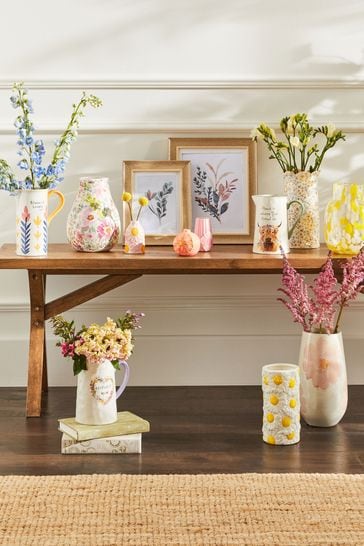 Buy Multi Pretty Floral Print Ceramic Flower Vase from Next South