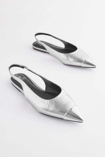 Metallic slingback shoes 2025