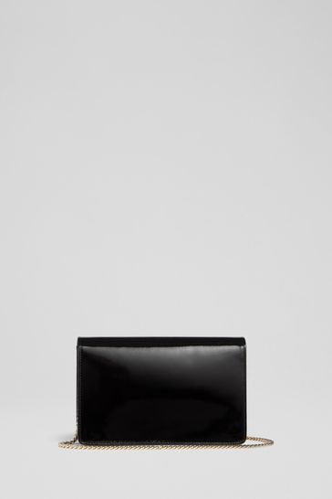 Black patent hot sale clutch bag