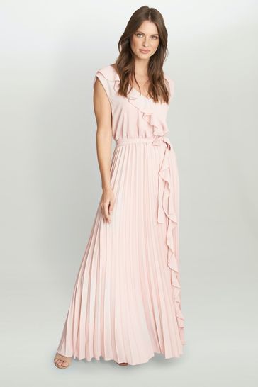 Pleated skirt best sale maxi dress uk