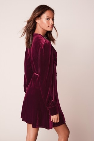 Buy Velvet Wrap Mini Dress from Next ...