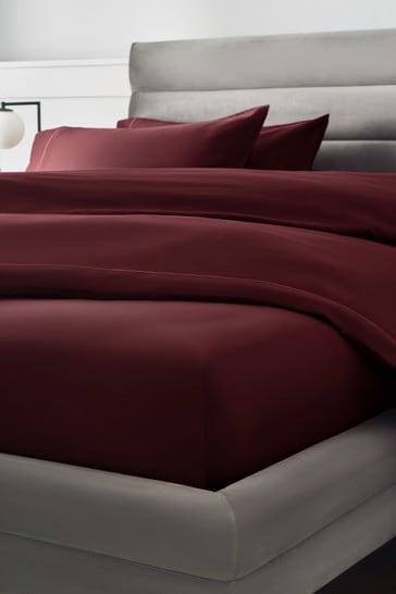 Deep Red 300 Thread Count Collection Luxe Deep Fitted 100% Cotton Fitted Sheet