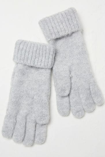Buy FatFace Grey Knitted Cable Gloves from Next Poland