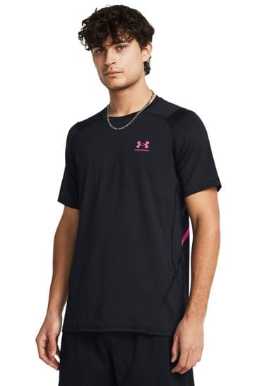 Under Armour Black/Pink HeatGear Fitted Short Sleeve T-Shirt