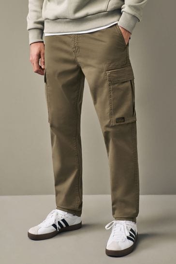 Tan Brown Regular Fit Cargo Trousers