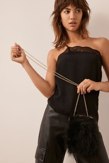 Buy Black Black Feather Frame Clutch Bag from Next Ireland
