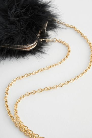 Buy Black Black Feather Frame Clutch Bag from Next Germany