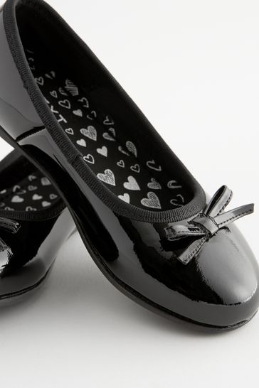 Black patent leather ballet flats hot sale