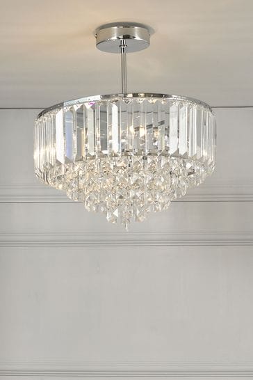 Buy Laura Ashley Chrome Vienna 3 Light Flush Ceiling Light from