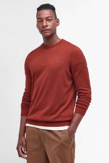 Barbour® Brick Mens Pima Crew Neck Cotton Jumper