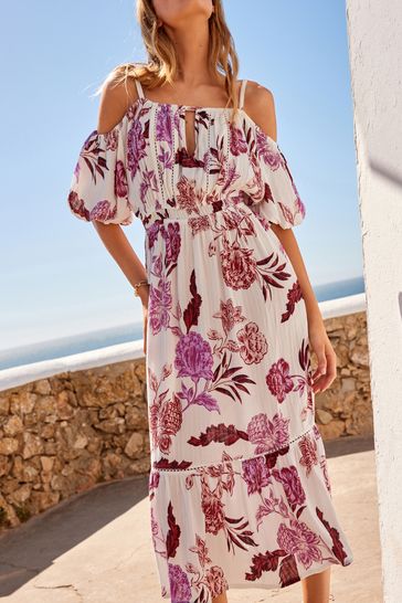 Maxi dress hotsell floral off shoulder