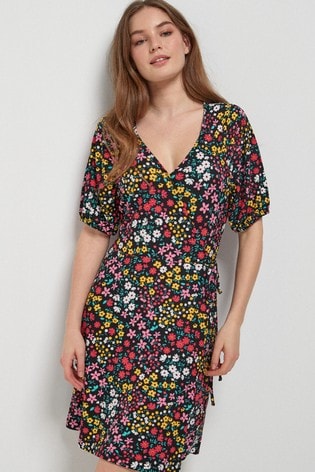 crepe wrap dress