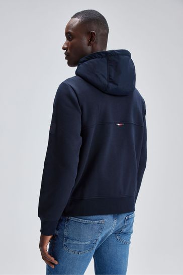 Buy Tommy Hilfiger Blue Mix Media Zip Through Hoodie from Next