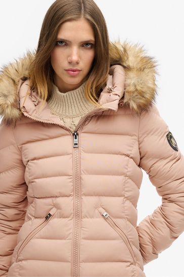 Buy Superdry Fuji Faux Fur Hood Mid Length Jacket from Next Kuwait