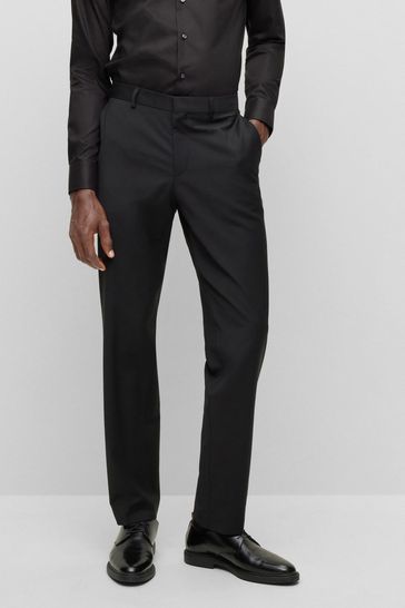 Boss black trousers cheap