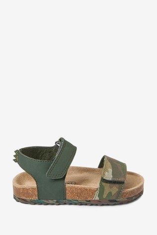 Khaki Camo Standard Fit (F) Corkbed Comfort Sandals
