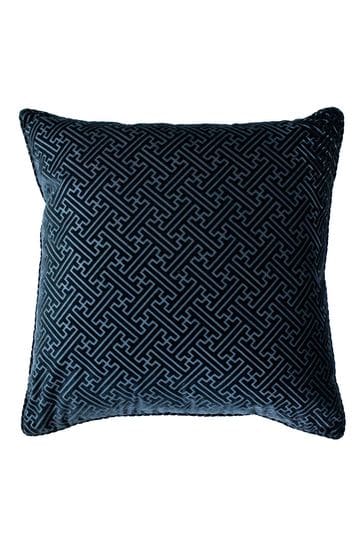 Riva Paoletti Navy Blue Florence Embossed Polyester Filled Cushion