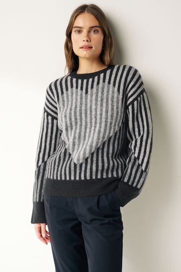 Grey discount striped jumper
